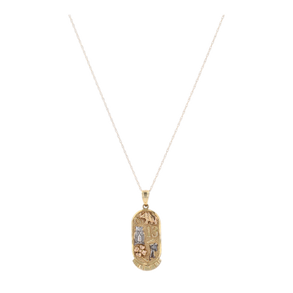 14K Tri-Tone Gold Pendant Necklace