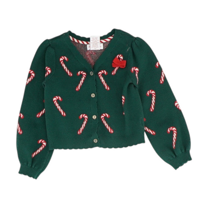 Green Graphic Cardigan Sweater