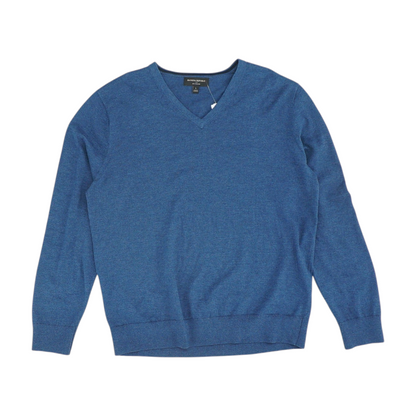 Blue Solid Pullover Sweater