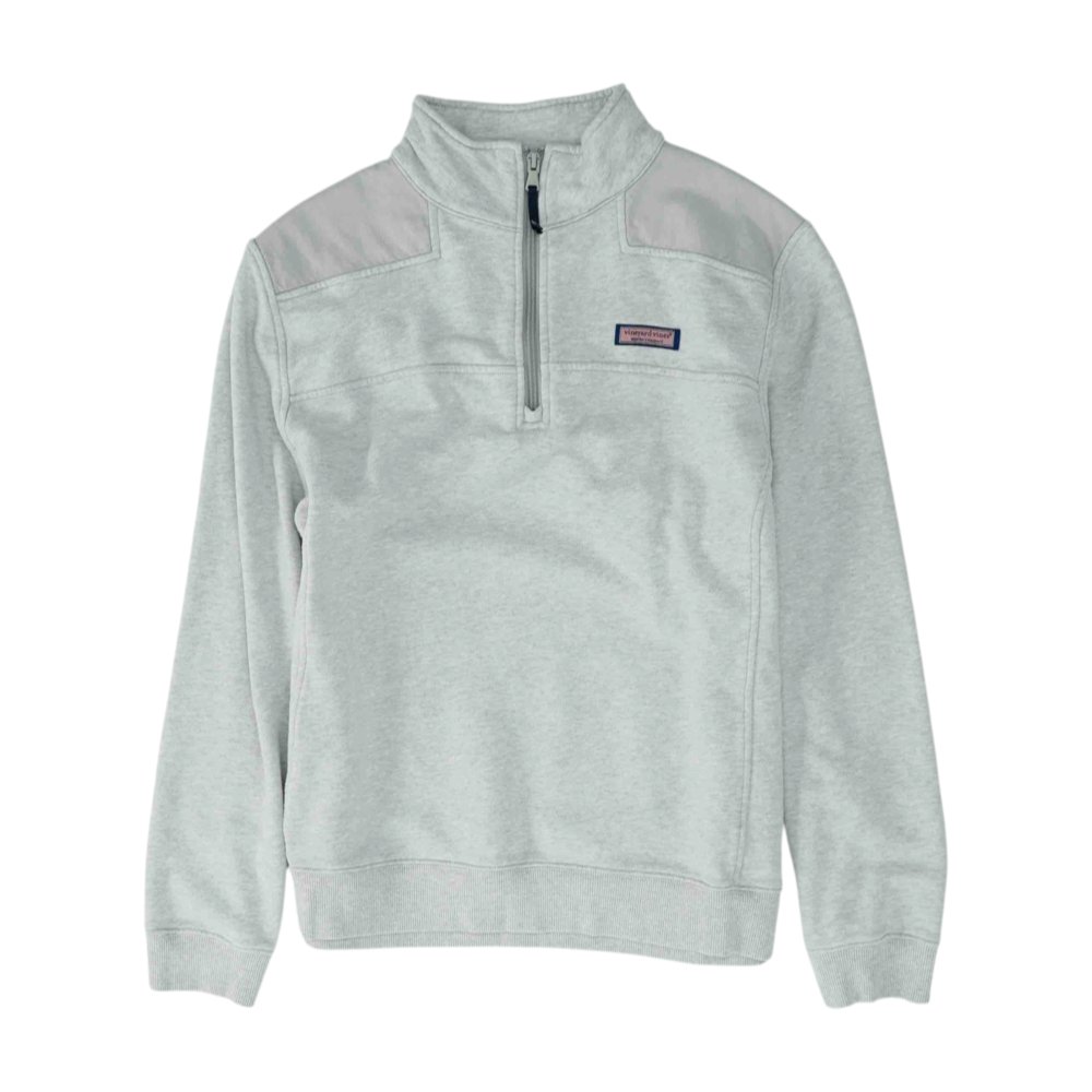 Gray Solid 1/4 Zip Pullover