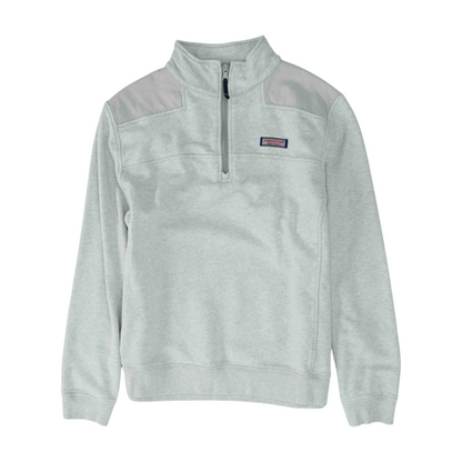 Gray Solid 1/4 Zip Pullover