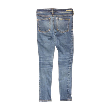 Blue Solid Skinny Leg Jeans