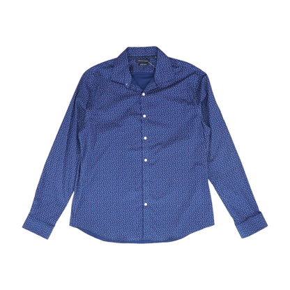 Blue Print Long Sleeve Button Down
