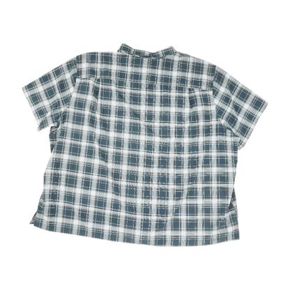 Teal Plaid Short Sleeve Button Down