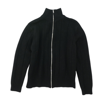Black Solid Cardigan Sweater