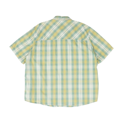 Green Plaid Short Sleeve Button Down