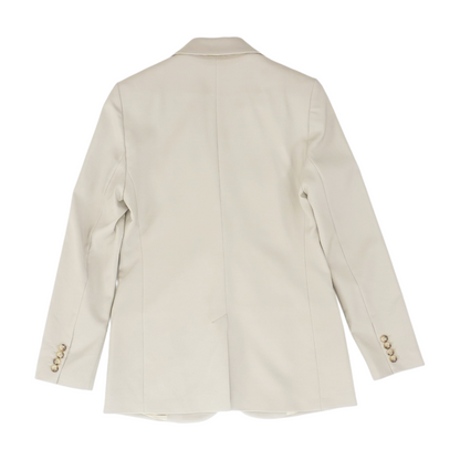Beige Solid Blazer