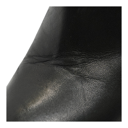 Black Knee High Calf Leather Boots