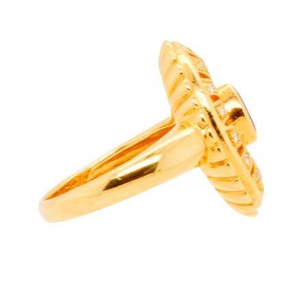 18K Gold Blue Sapphire And Diamond Accents Ring