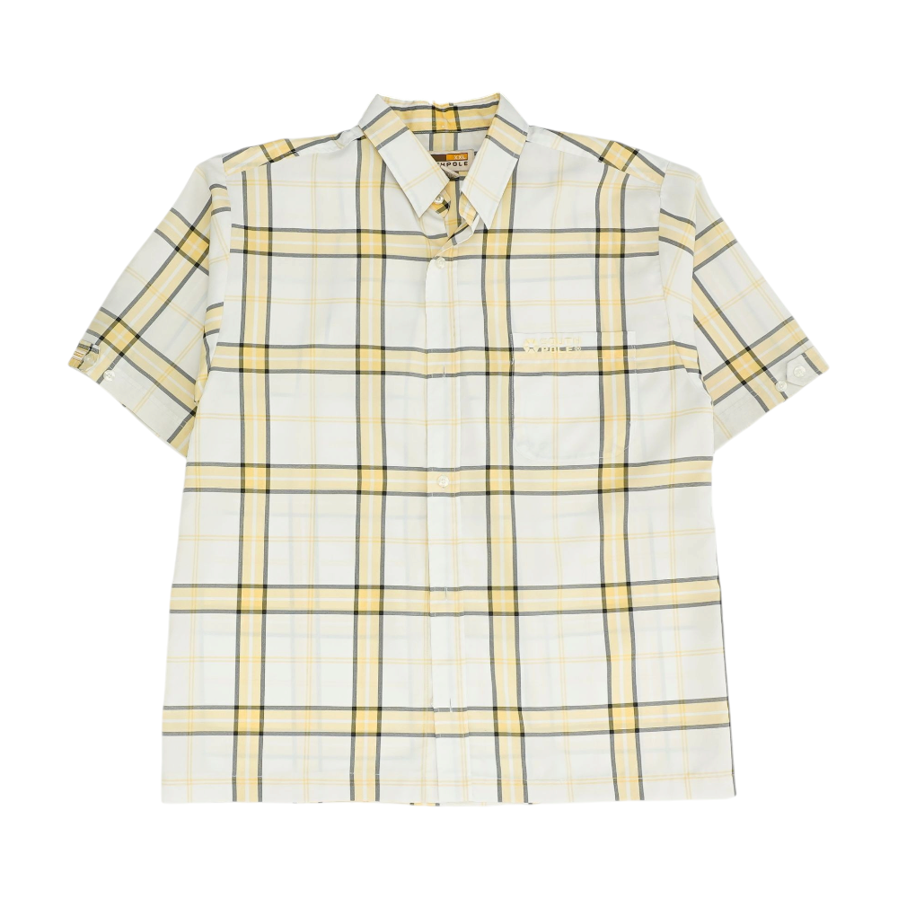 Yellow Plaid Short Sleeve Button Down