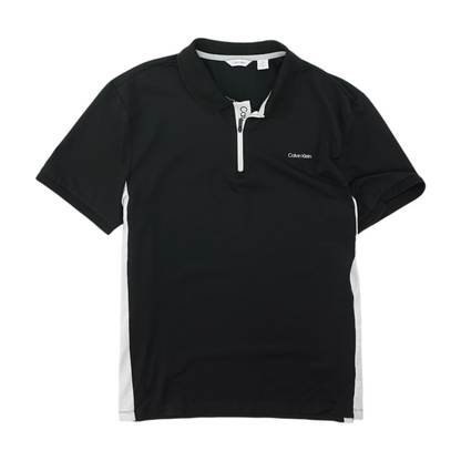 Black Solid Short Sleeve Polo