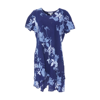Navy Petite Floral Midi Dress