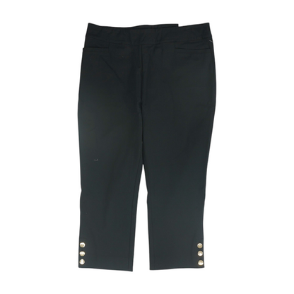 Black Solid Chino Capris