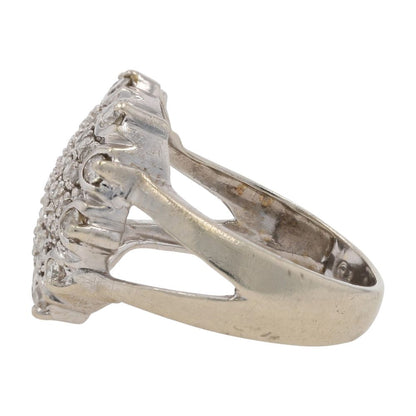 1 1/4 Ct 14K White Gold Round Diamond Cluster Cocktail Ring