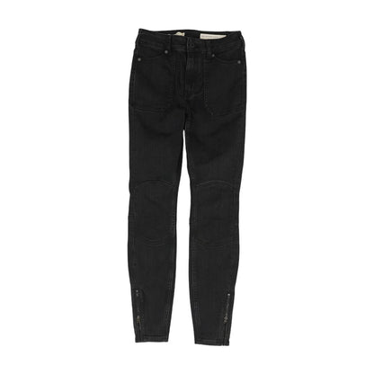 Black Solid High Rise Skinny Leg Jeans