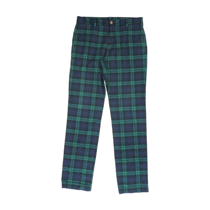 Navy Plaid Regular Pants