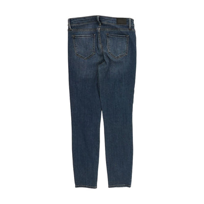Blue Solid Skinny Leg Jeans
