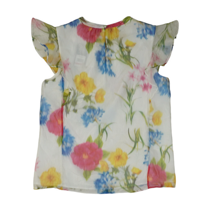White Floral Blouse