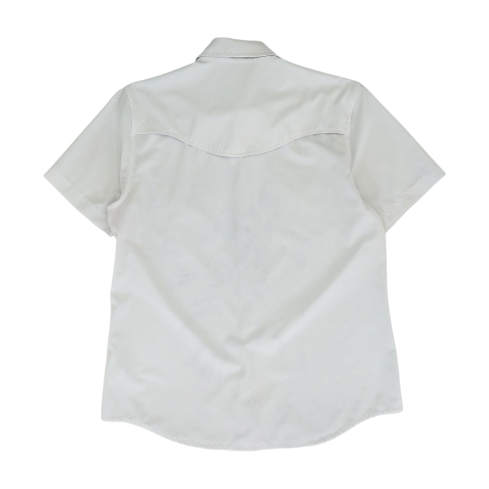 Gray Solid Short Sleeve Button Down