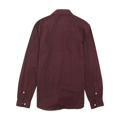 Maroon Polka Dot Long Sleeve Button Down