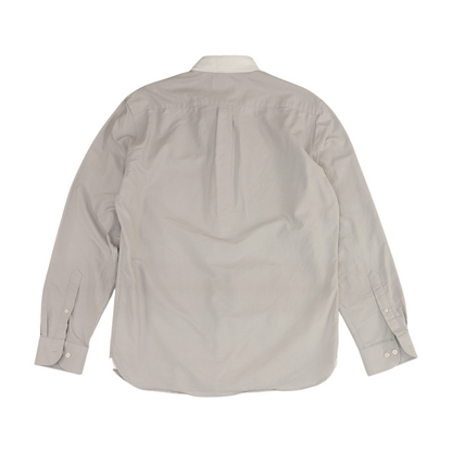 Gray Solid Long Sleeve Button Down
