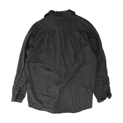 Gray Tall Solid Flannel Button Down