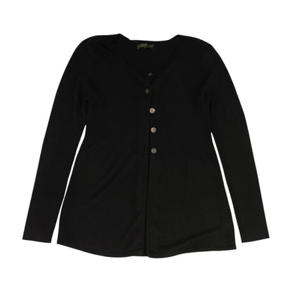 Black Solid Long Sleeve Button Down