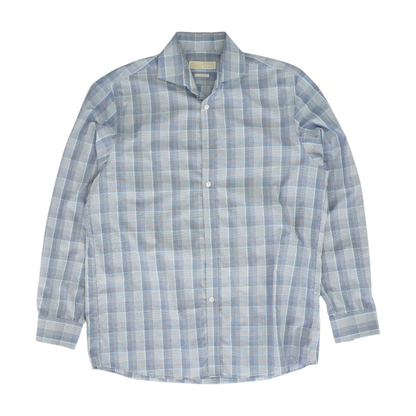 Blue Plaid Long Sleeve Button Down