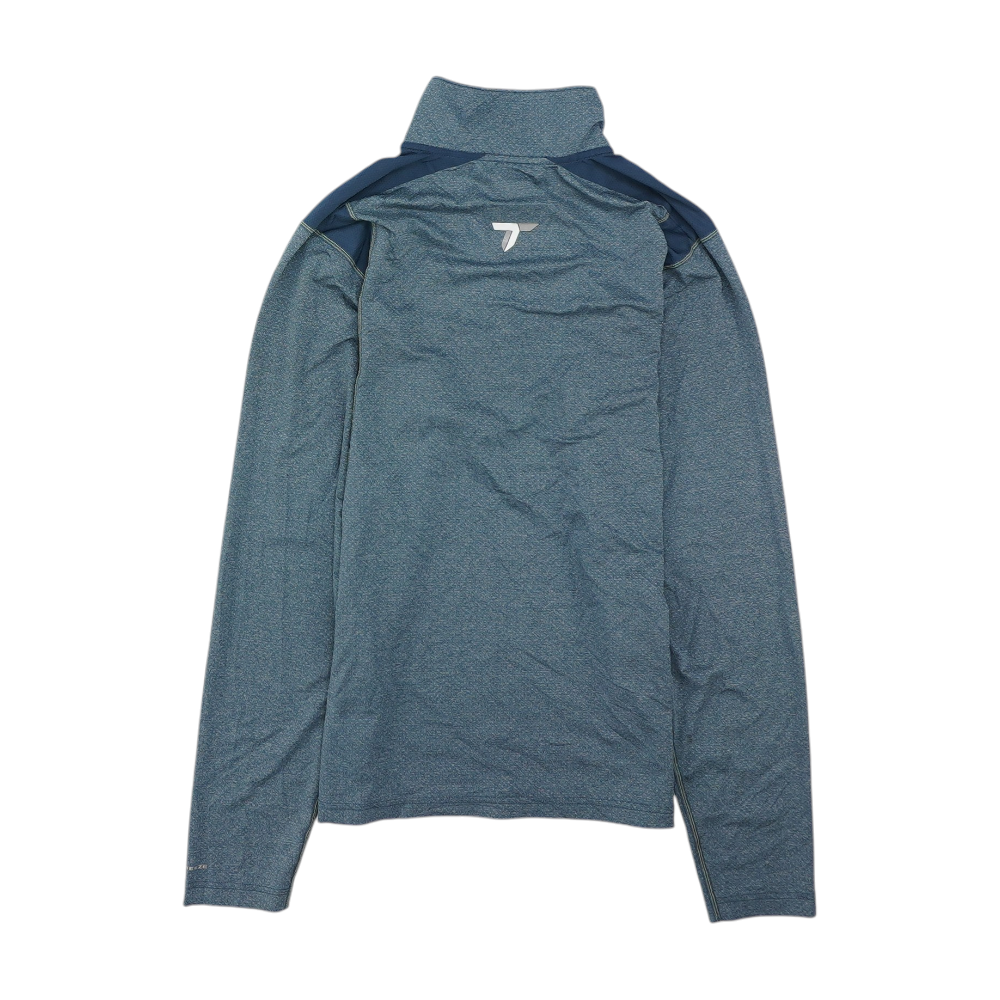 Blue Solid 1/4 Zip Pullover
