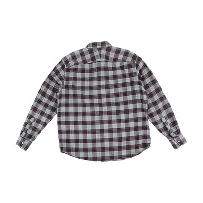 Burgundy Plaid Flannel Button Down