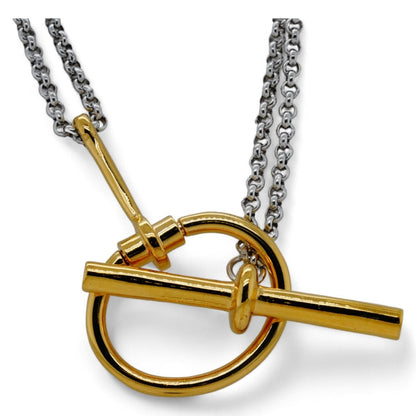Gold Tone And Silver Tone Toggle Necklace