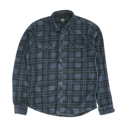 Navy Plaid Flannel Button Down