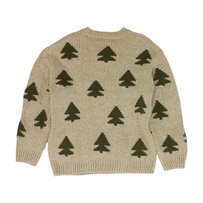Beige Print Pullover Sweater