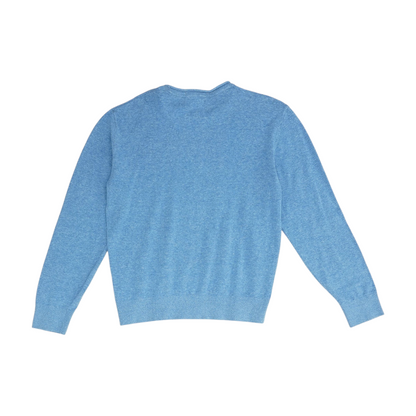 Blue Solid Pullover Sweater