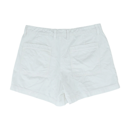 Ivory Solid Denim Shorts