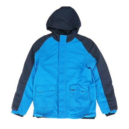 Blue Color Block Coat