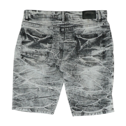 Gray Tie-Dye Denim Shorts