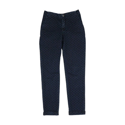 Blue Geometric Low Rise Skinny Leg Jeans