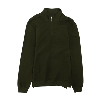 Green Solid 1/4 Zip Pullover