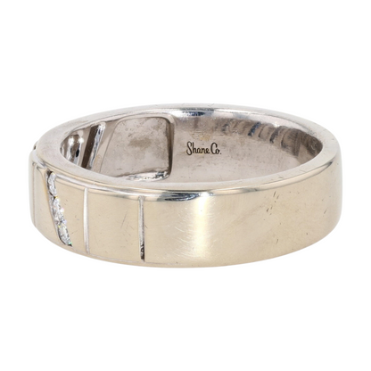 14K White Gold Diamond Band