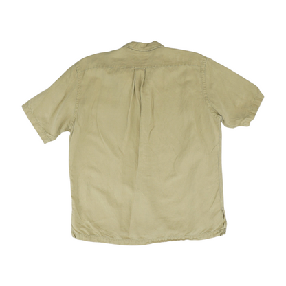 Khaki Solid Short Sleeve Button Down