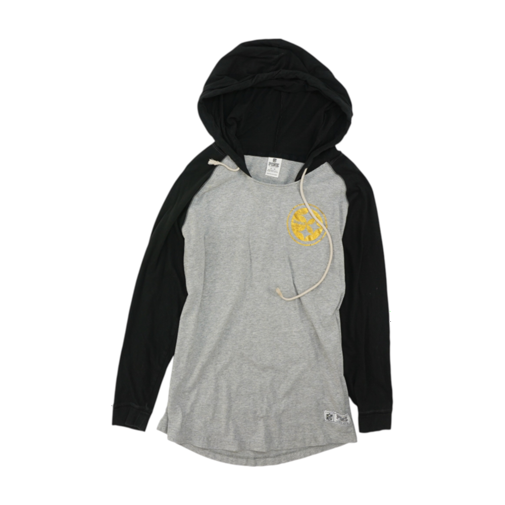 Gray Pittsburgh Steelers Color Block Hoodie Pullover