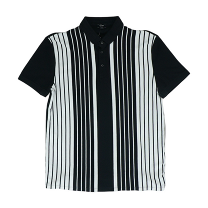 Black Striped Short Sleeve Polo