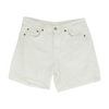 White Solid Denim Shorts
