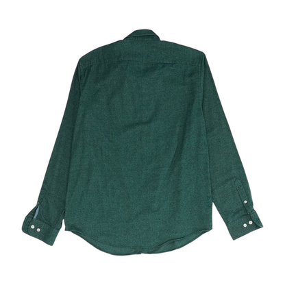 Green Solid Long Sleeve Button Down