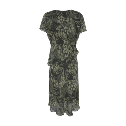 Vintage Green Petite Floral Midi Dress