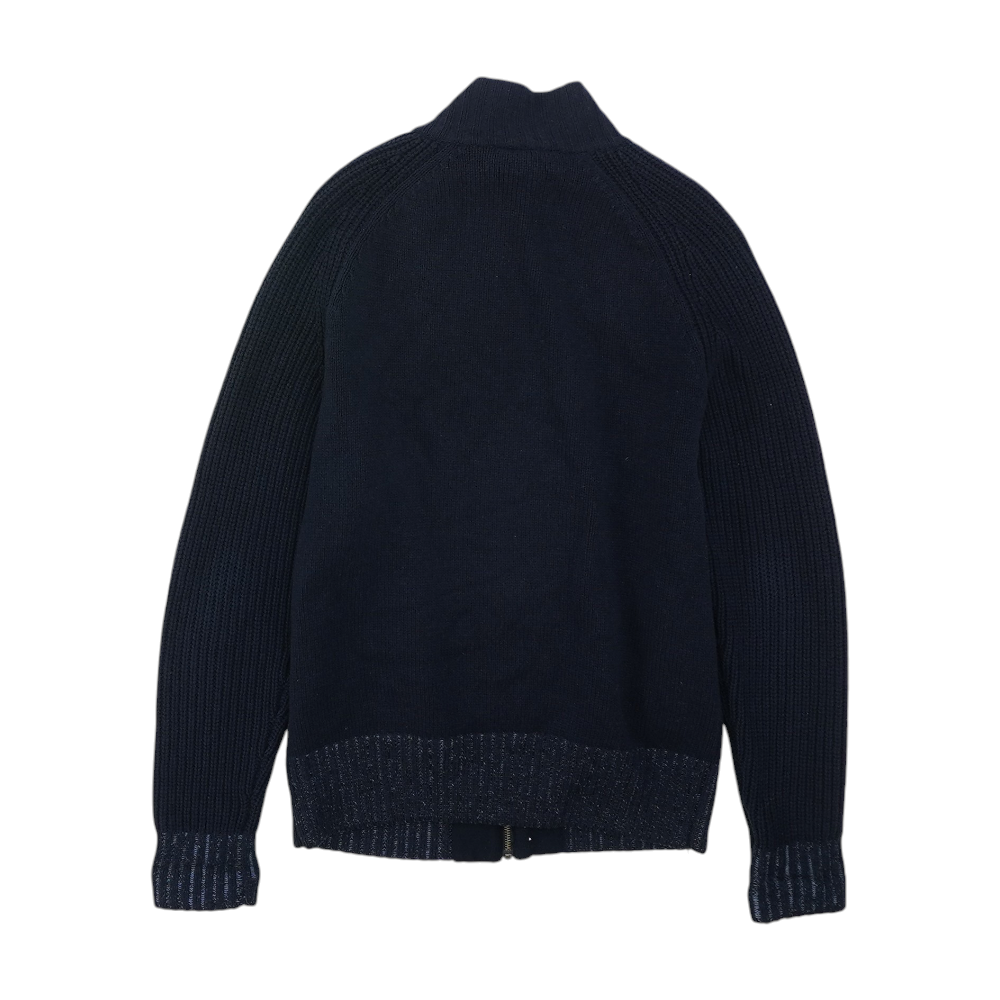 Navy Solid 1/4 Zip Sweater