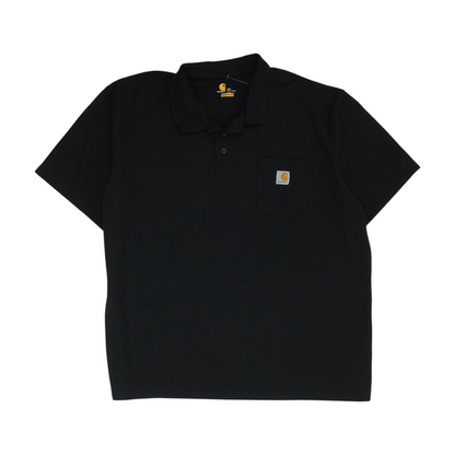 Black Solid Short Sleeve Polo