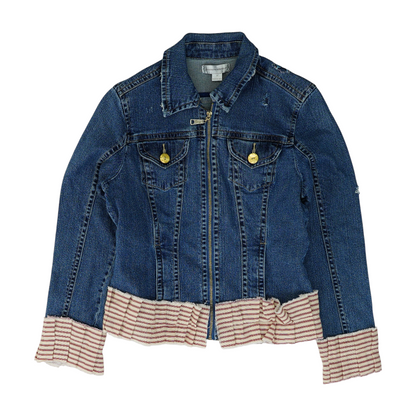 Blue Solid Denim Jacket