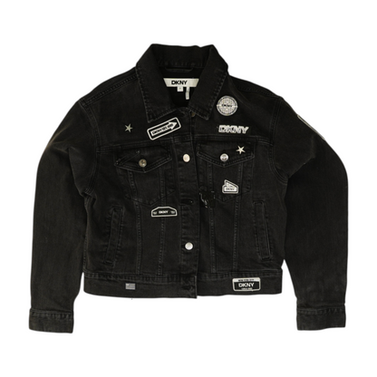 Black Solid Denim Jacket